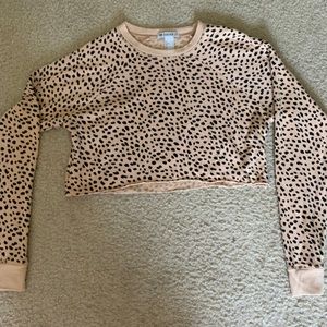 Cheetah Print Crop Top Sweatshirt